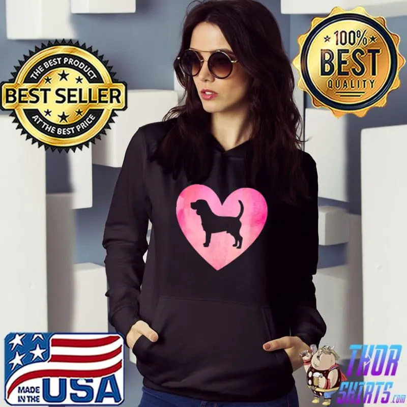 Beagle Silhouette Heart Love Dog Mama Pet Lover T-Shirt Hoodie