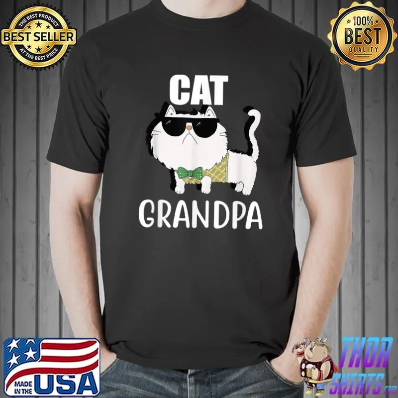 Cat Grandpa With Sunglasses Cat Lover T-Shirt