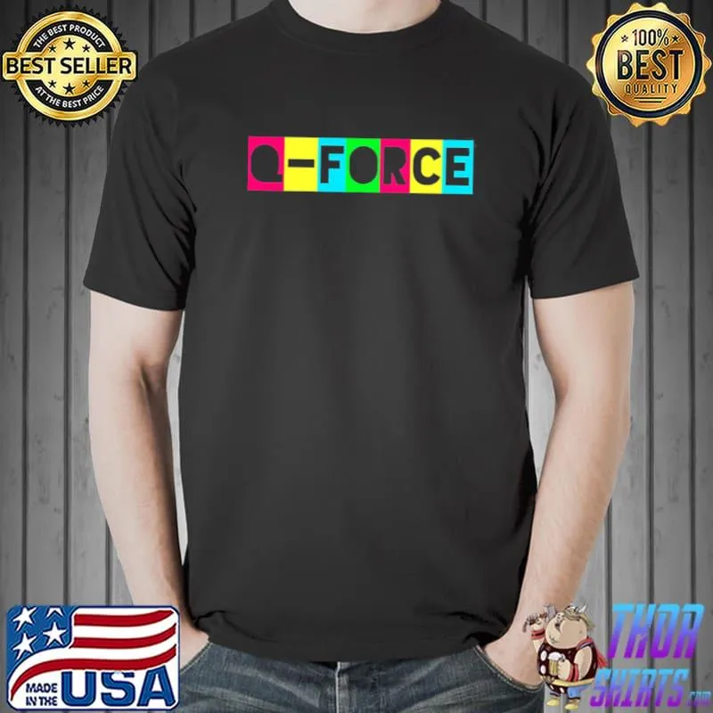 Colored typography logo qforce classic shirt