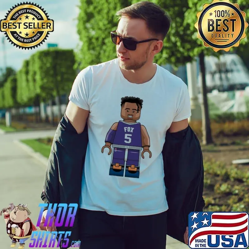 De'aaron fox 5 bricks style figure sacramento kings shirt