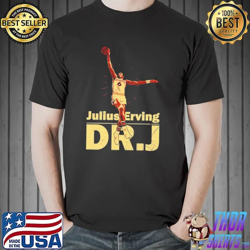 Dr j julius erving old school dunk d shirt