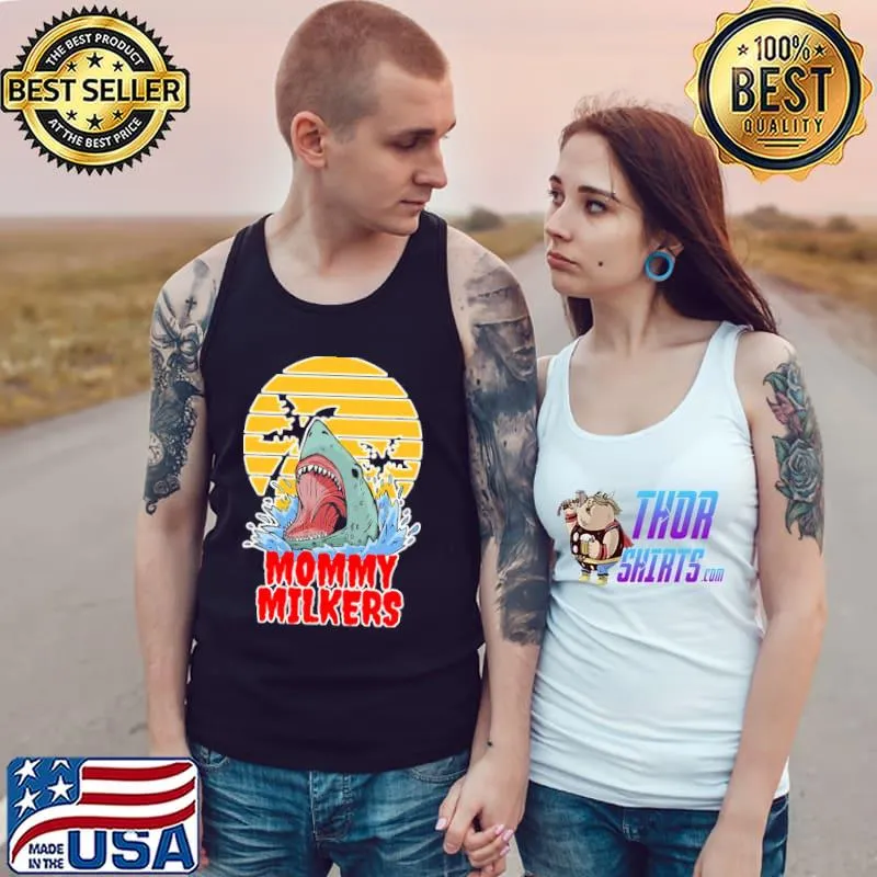 Funny beach shark big tiddy goth s Tank Top