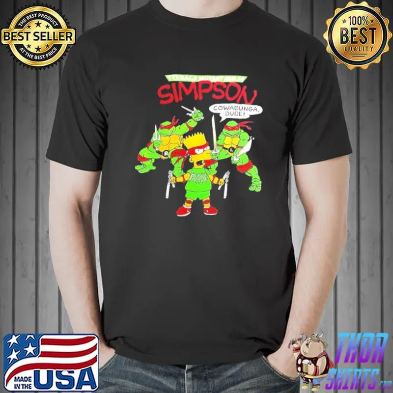 Funny the Simpsons 90s bootleg ninja turtles with bart classic shirt