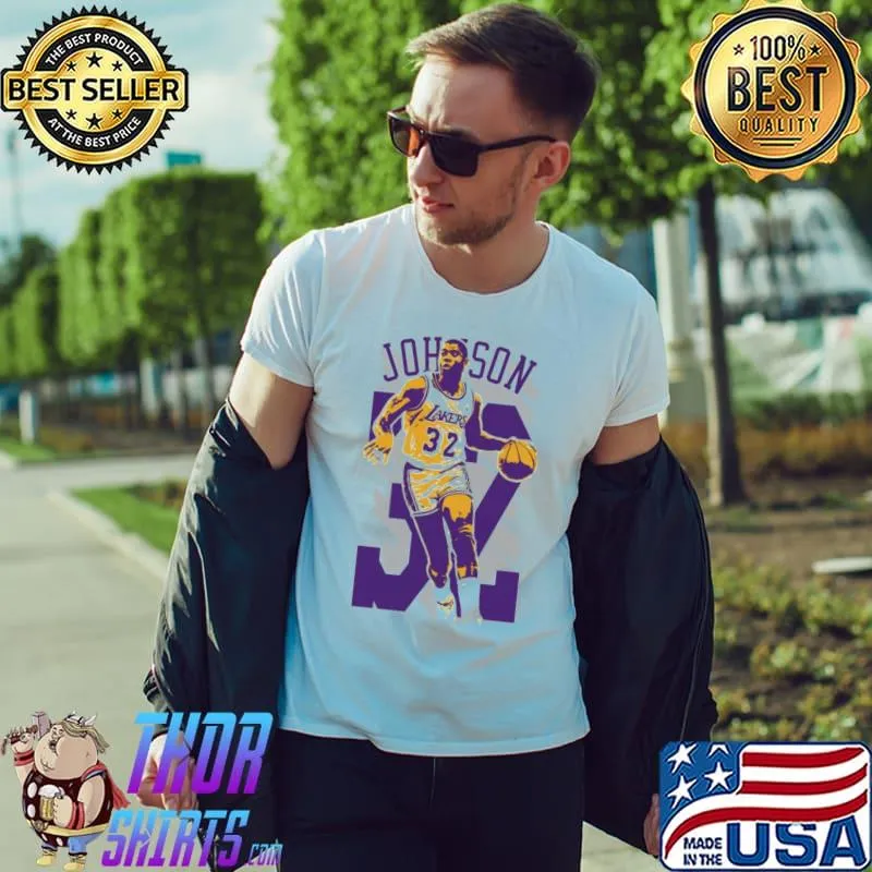 Great player 32 magic johnson basketball shirt