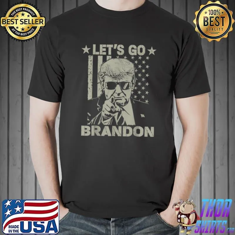 Let's Go Brandon American Flag Donald Trump Stars Anti Joe Biden T-Shirt