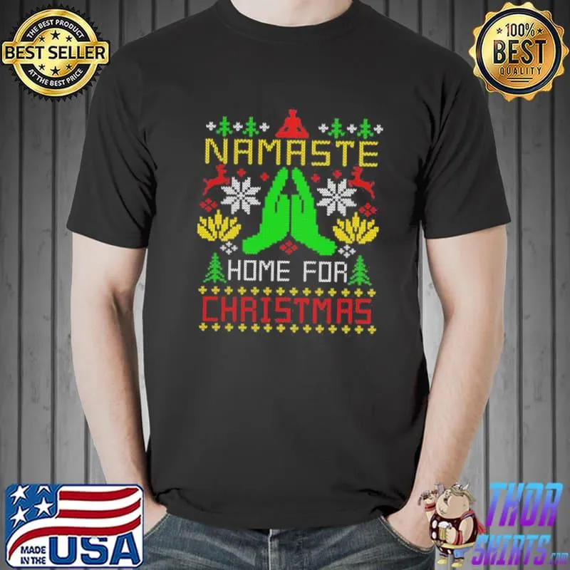 Na must stay home funny namaste yoga knit christmas trending shirt