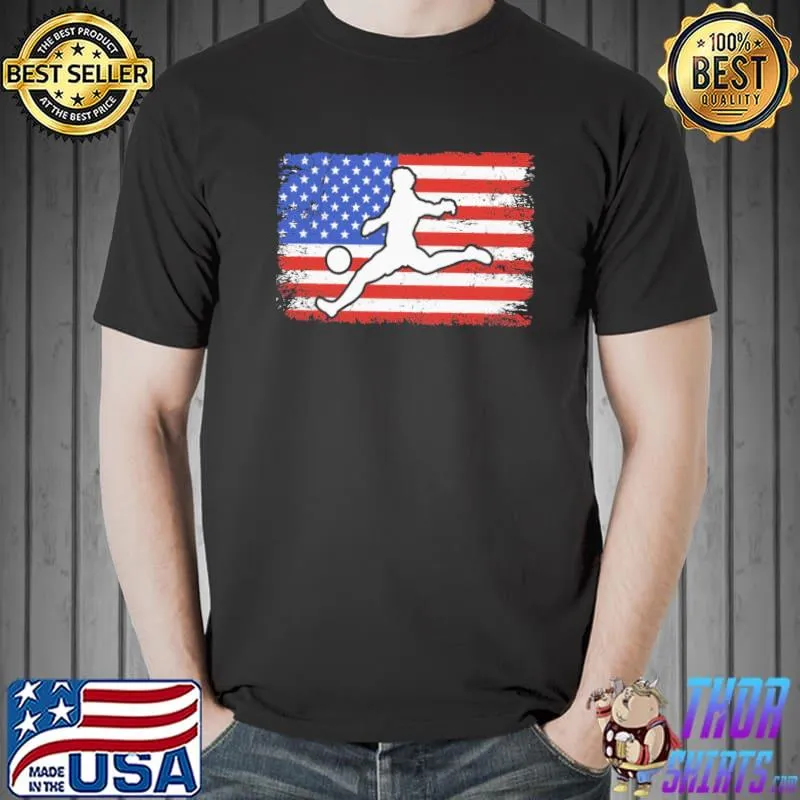 National America flag usa American Football fan soccer team vintage shirt