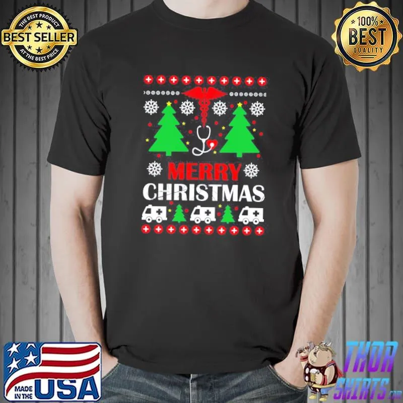 Nurse knit merry christmas nursing trending shirt