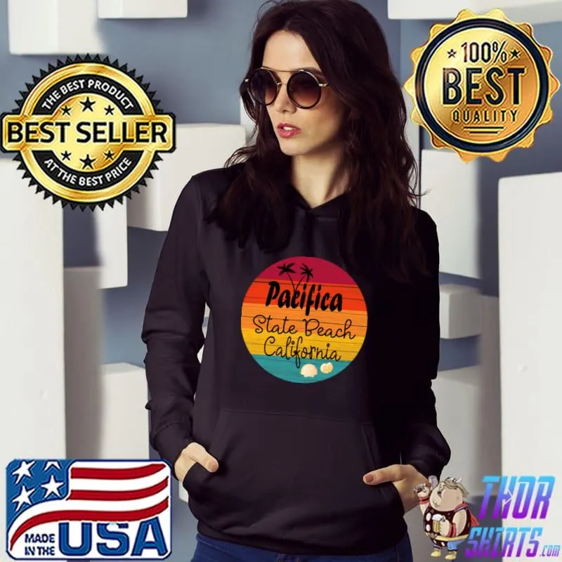 Pacifica State Beach California Palms Tree Vintage T-Shirt Hoodie