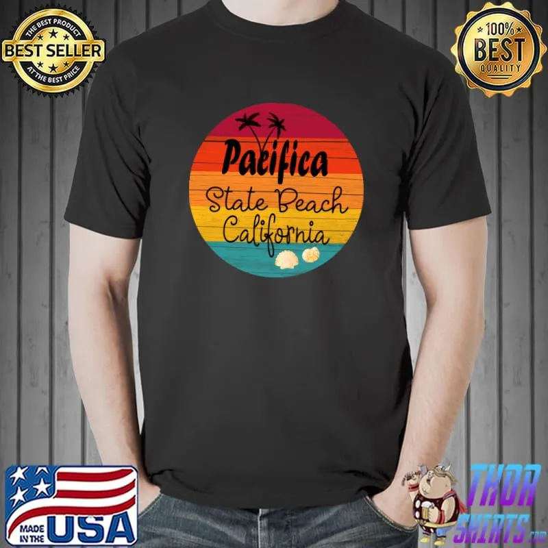 Pacifica State Beach California Palms Tree Vintage T-Shirt
