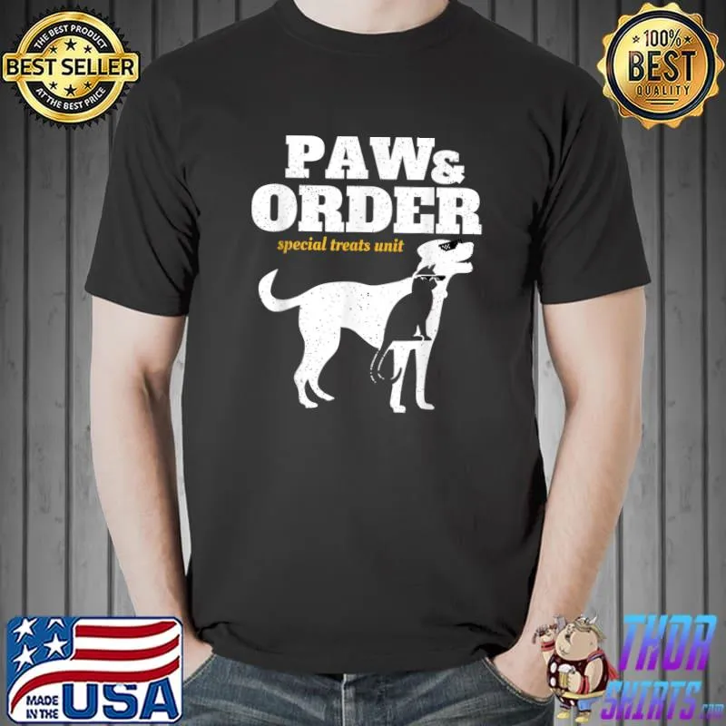 Paw And Order Special Feline Unit Pets Dog Cat Lover Vintage T-Shirt