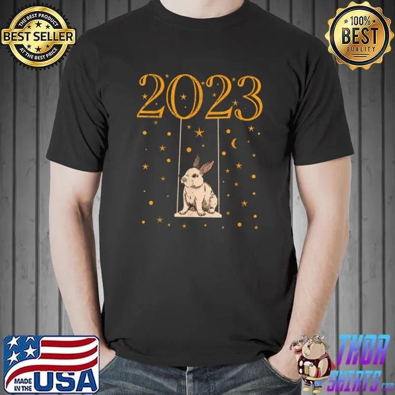 Rabbit Lover Bunny Swinging In Space Year Of The Rabbit T-Shirt