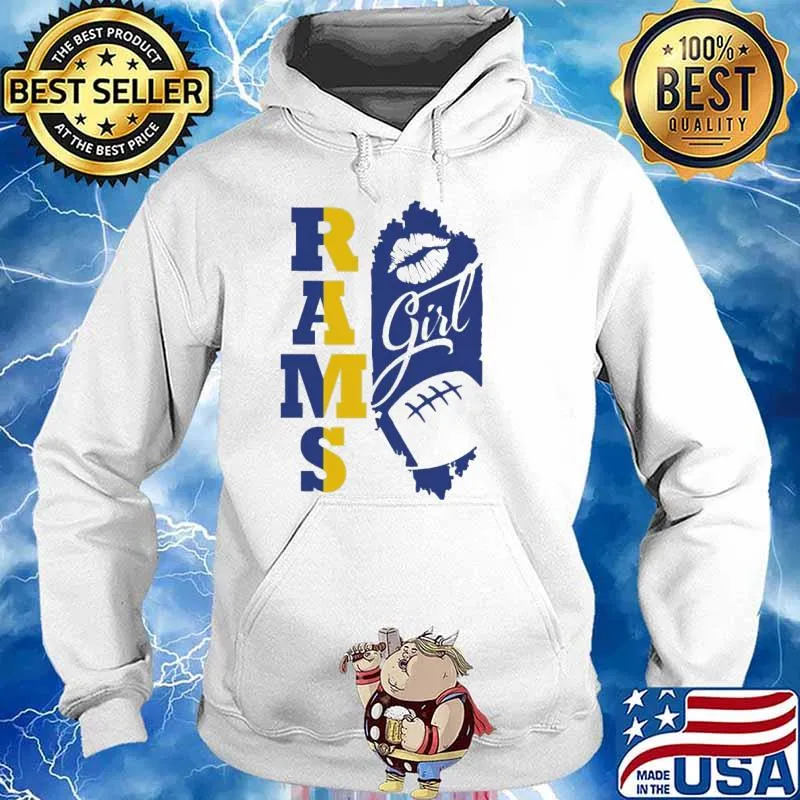 Rams Girl Lip Baseball Shirt Hoodie
