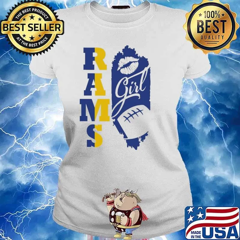 Rams Girl Lip Baseball Shirt Ladies tee