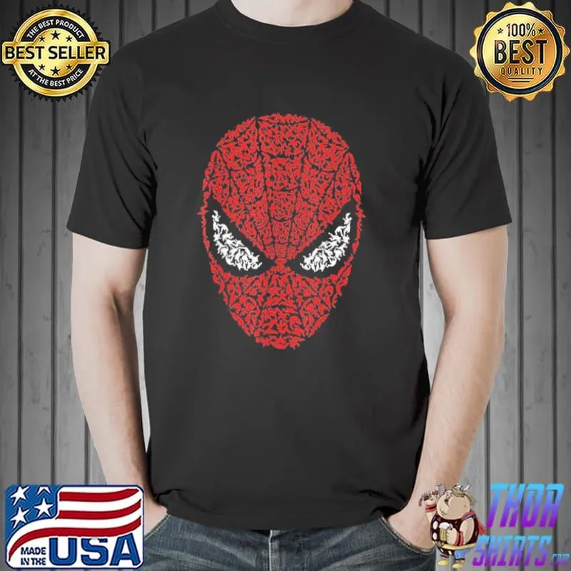 Red mask spiderman collection Marvel shirt