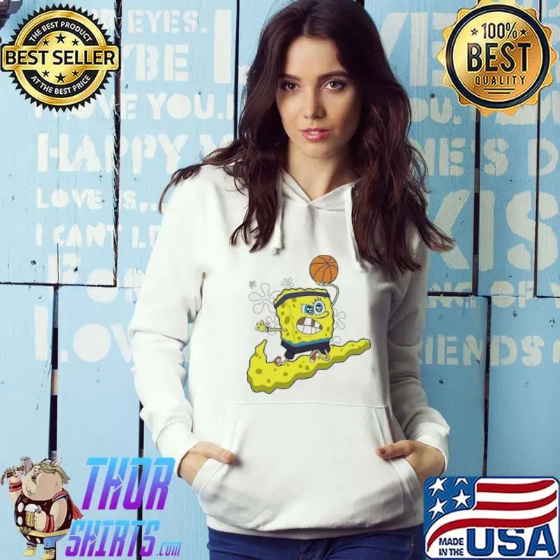 Spongebob playing basketball mix nike logo s Hoodie
