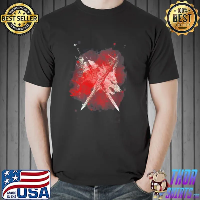 The wolf crossed swords red the witcher classic shirt