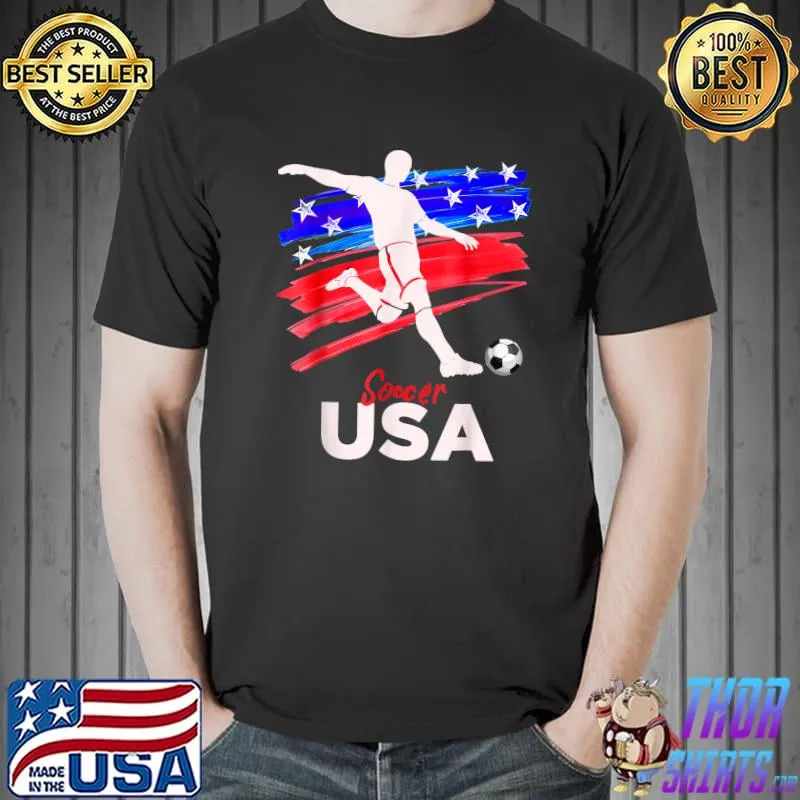 USA Flag American Soccer Supporter Team Jersey 2022 Football T-Shirt
