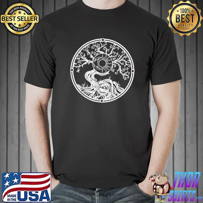 Viking Norway Norwegian Scandinavian Sun Moon Celtic Tree T-Shirt