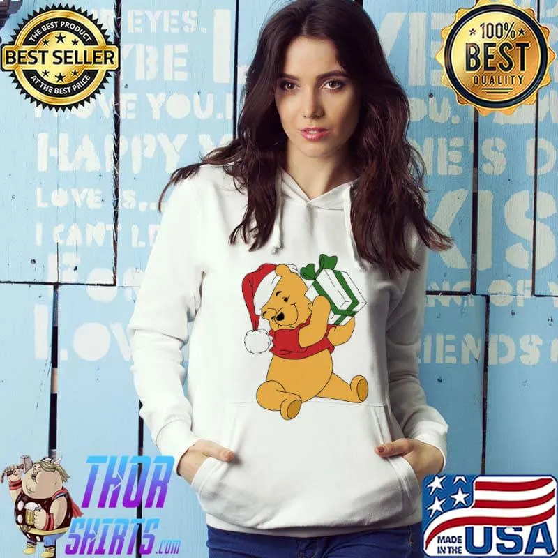 Winnie and the big present in christmas winnie the pooh s Hoodie