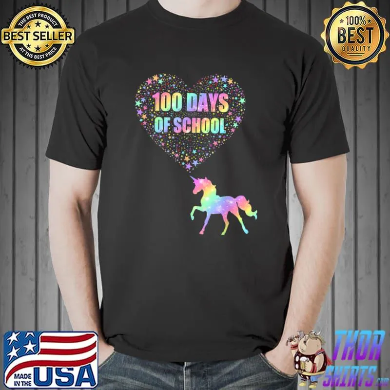 100 Days Of School Love Horse Riding 100 Day Smarter Rainbow T-Shirt