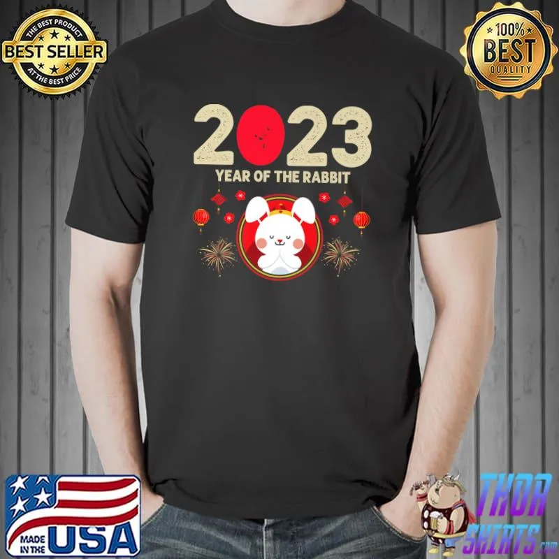 2023 Chinese New Year Fireworks Blood Moon Year Of The Rabbit T-Shirt