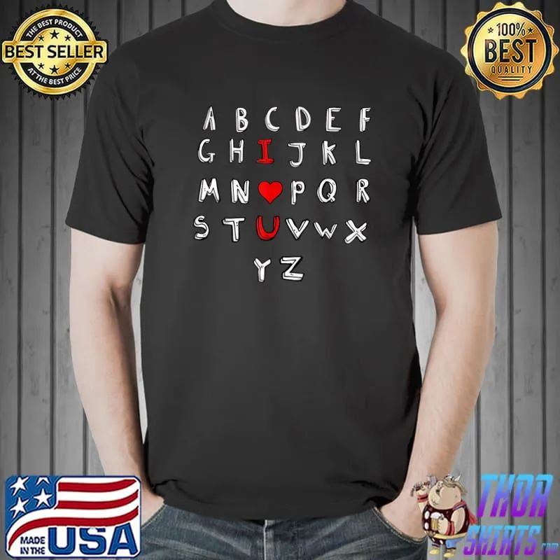 ABC Alphabet I Love You English Teacher Valentines Day T-Shirt