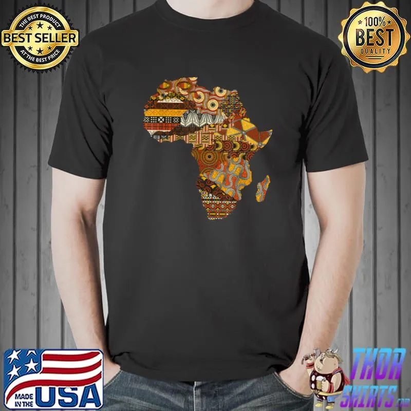 Africa Map Kente Cloth Black History Month Afro Africa Pride T-Shirt