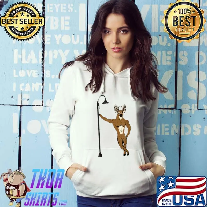 Angry,muscular reindeer leaning on a lamppost T-Shirt Hoodie