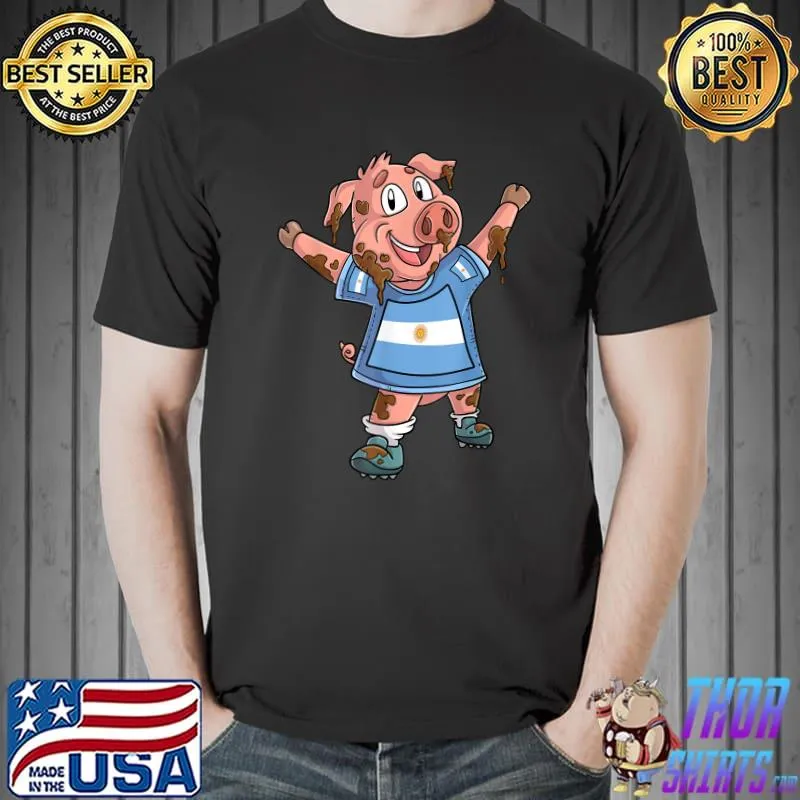 Argentina pig fan clothes flag argentina football champion T-Shirt