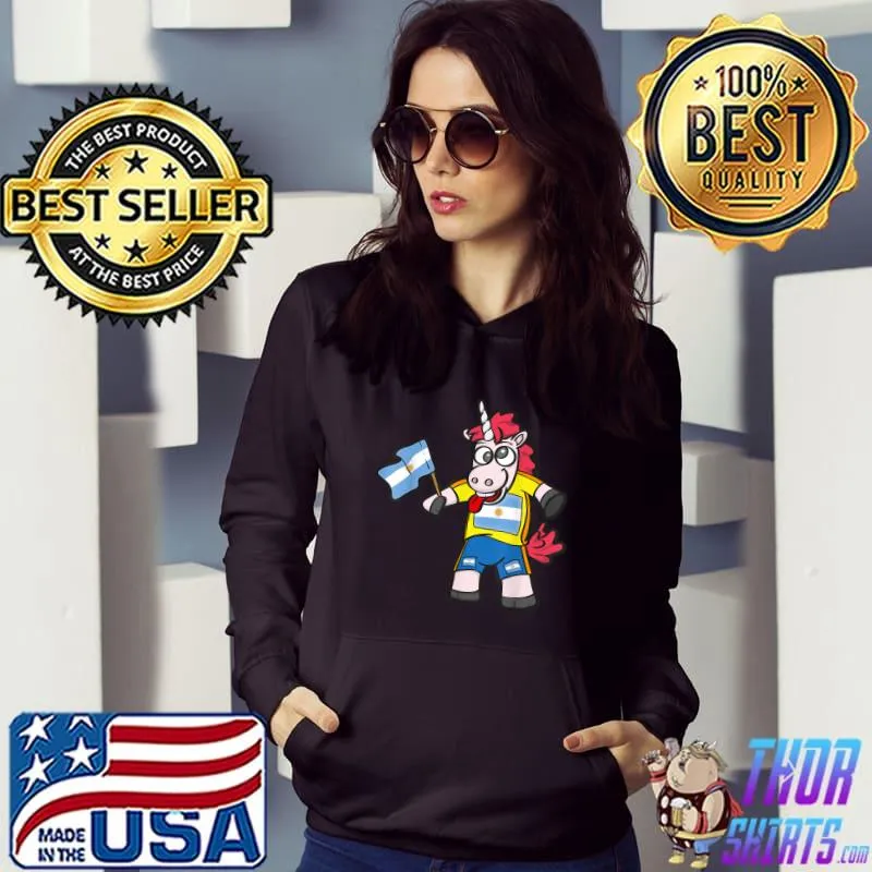Argentine crazy unicorn fan clothes flag argentina football champion T-Shirt Hoodie
