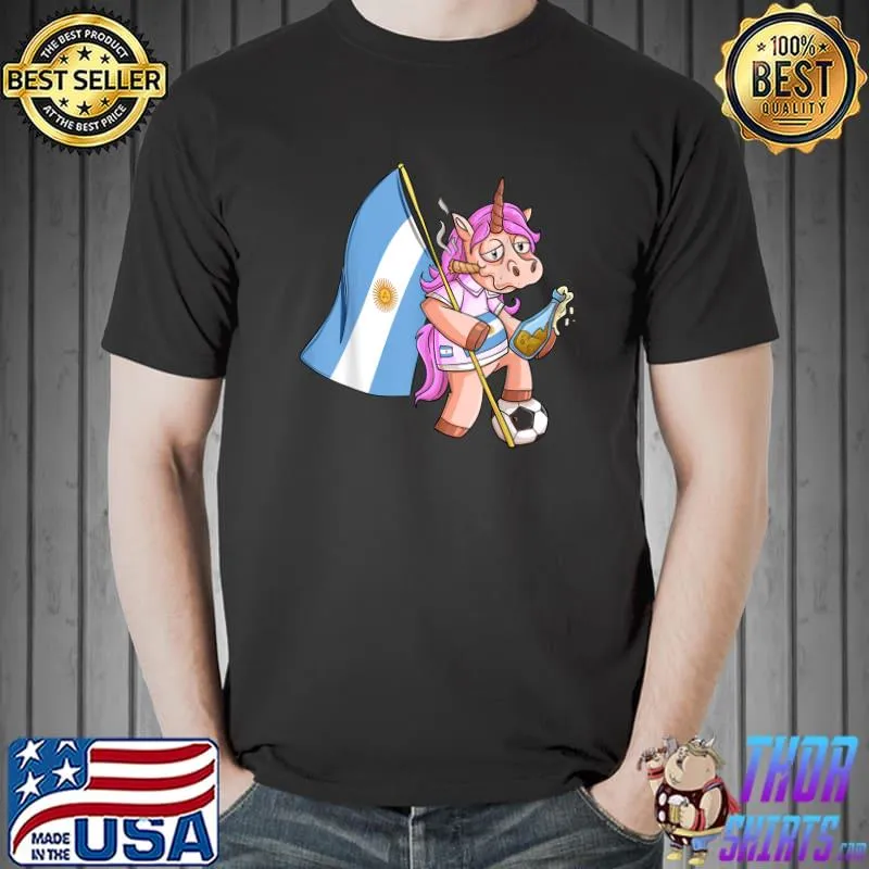 Argentine party unicorn bad fan clothes flag argentina football champion T-Shirt