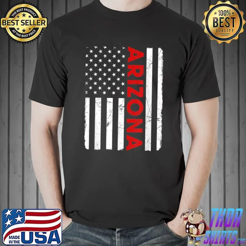 Arizona Pride Vintage Old American Flag T-Shirt