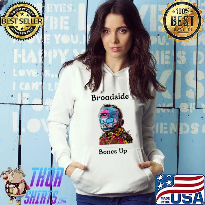 Broadside Bones Up Dark Letters Watercolor Scary T-Shirt Hoodie