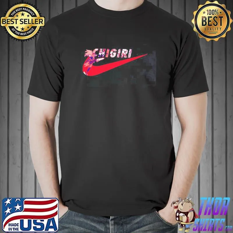 ChigirI hyoma sports nike logo blue lock shirt