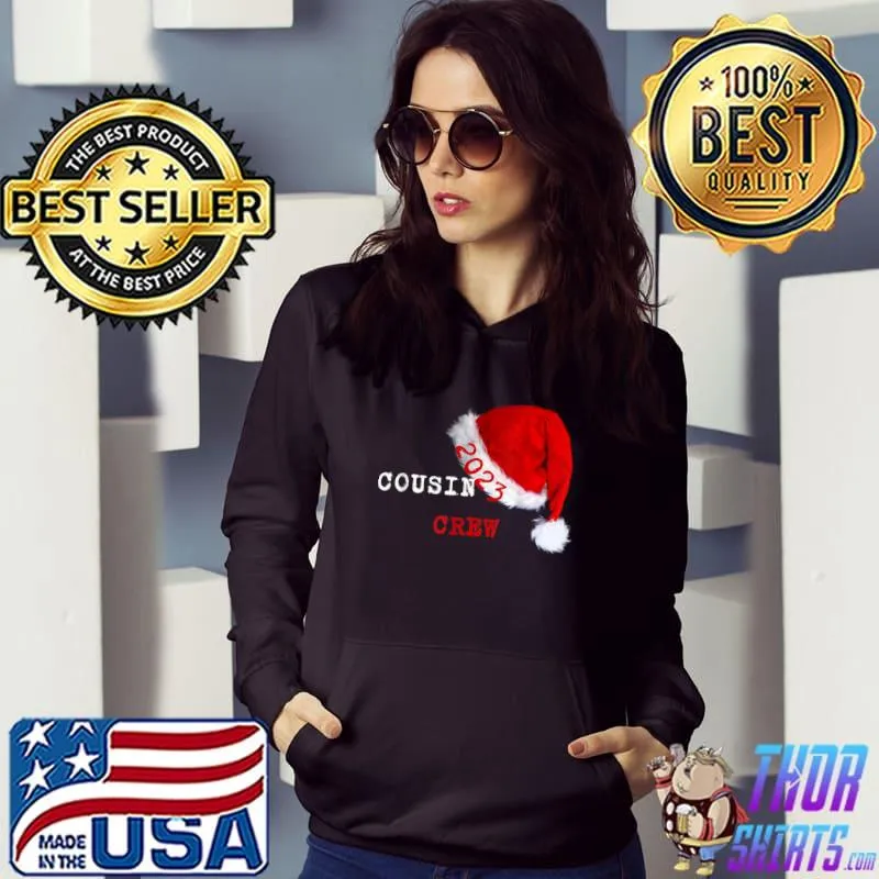 Cousin Crew Christmas Santa Hat Red Pajamas Family T-Shirt Hoodie
