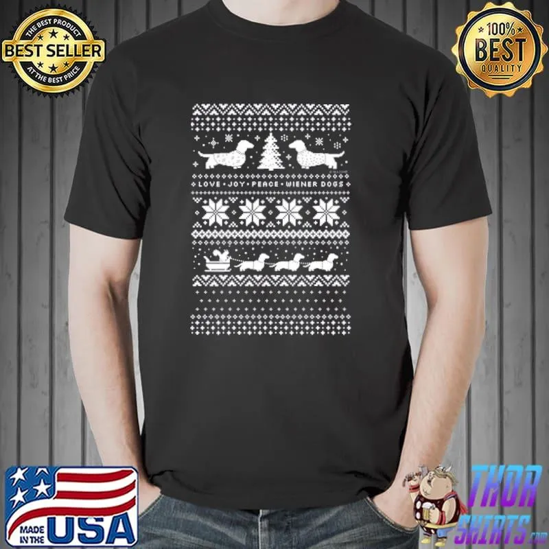 Dachshunds christmas pattern classic shirt
