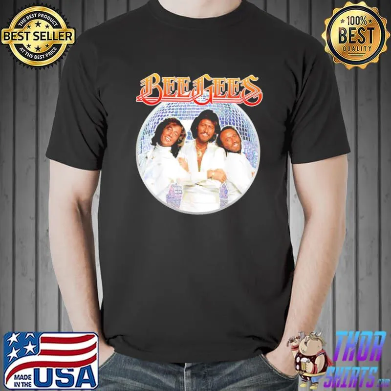 Disco ball bee gees group shirt