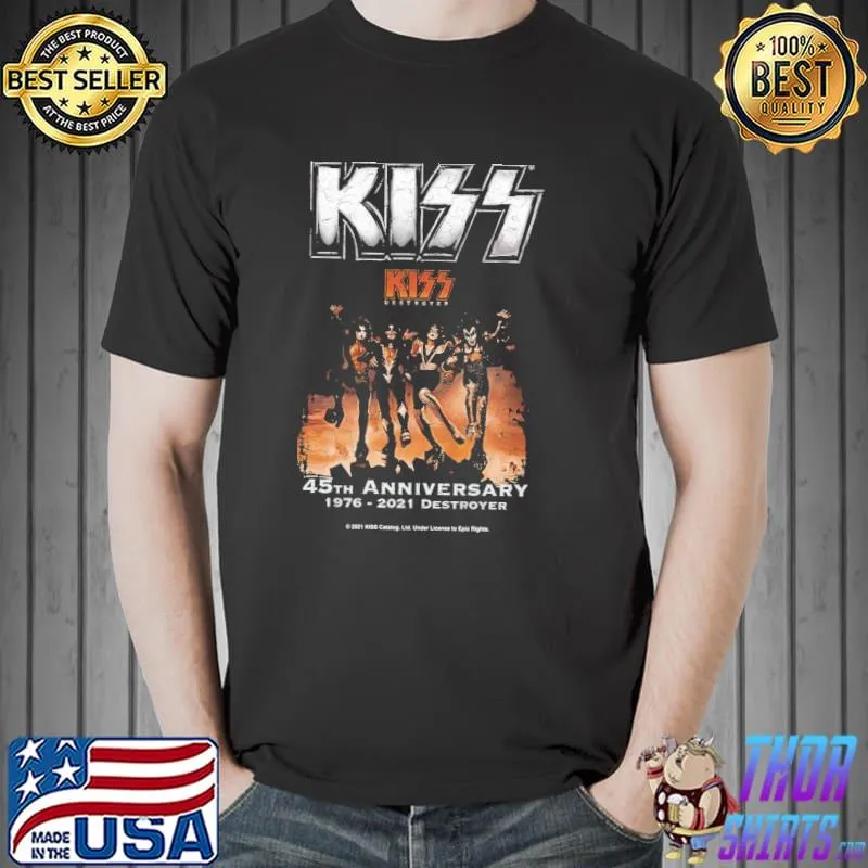 Fan art kiss rock band destroyer 45th anniversary 19762021 classic shirt