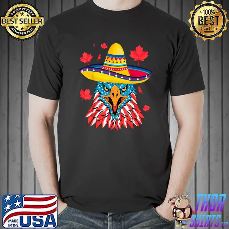 Football Fans 2026 Canada Eagle American Flag Hat Mexico T-Shirt