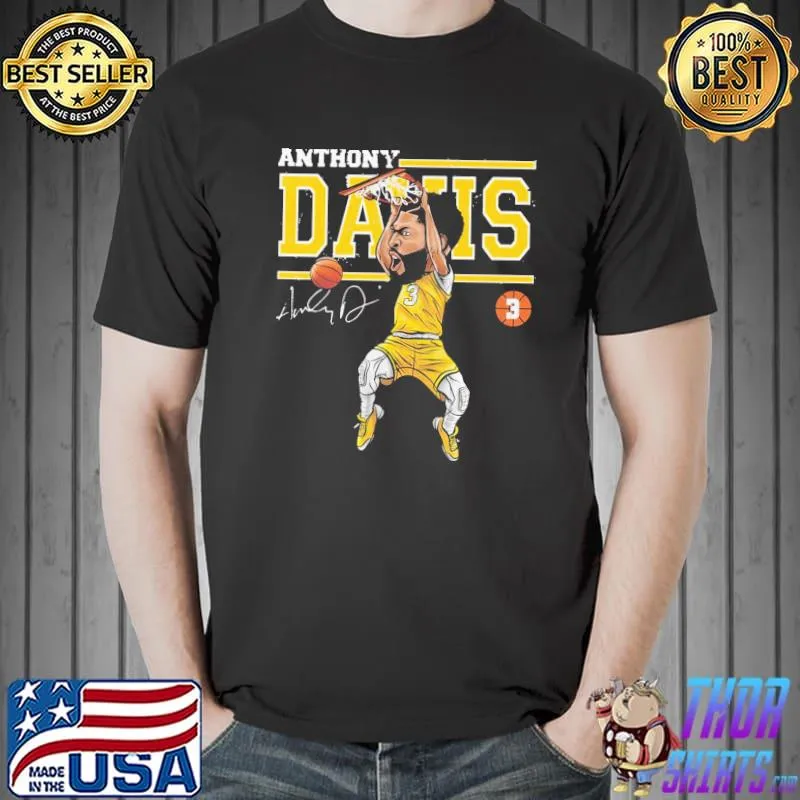 Funny #3 anthony davis cartoon basketball sport shirt