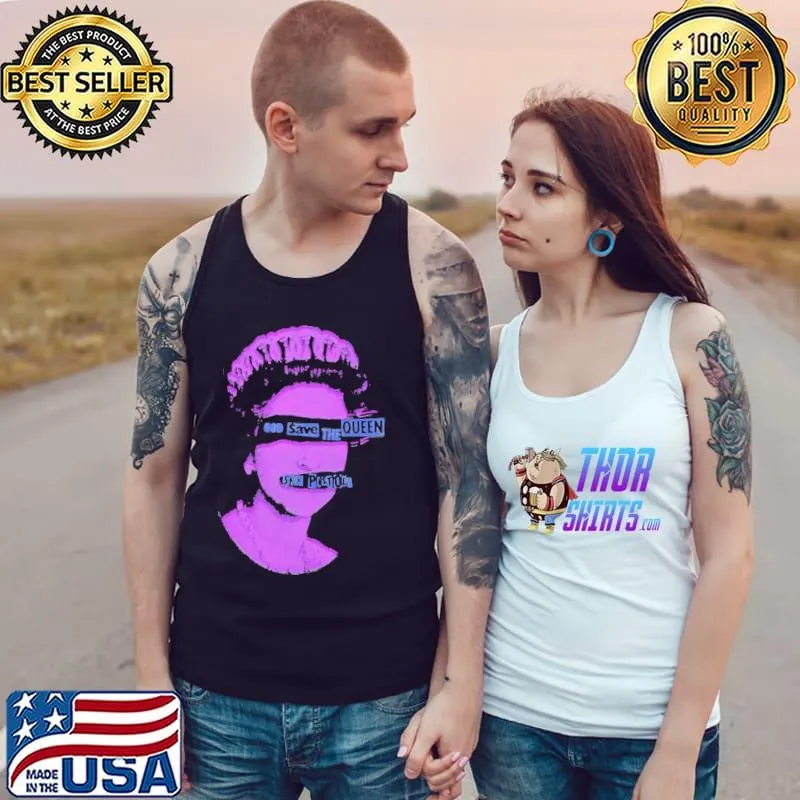 God save the queen sex pistols vintage purple classic s Tank Top