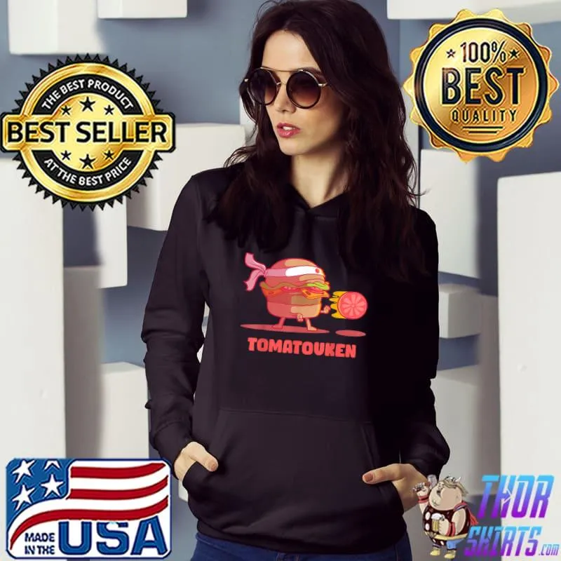 Hadouken Burger Street Fight Tomato In Fast Food Video Game T-Shirt Hoodie