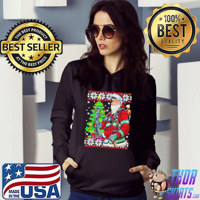 Hero firefighter santa claus fireman ugly christmas classic s Hoodie