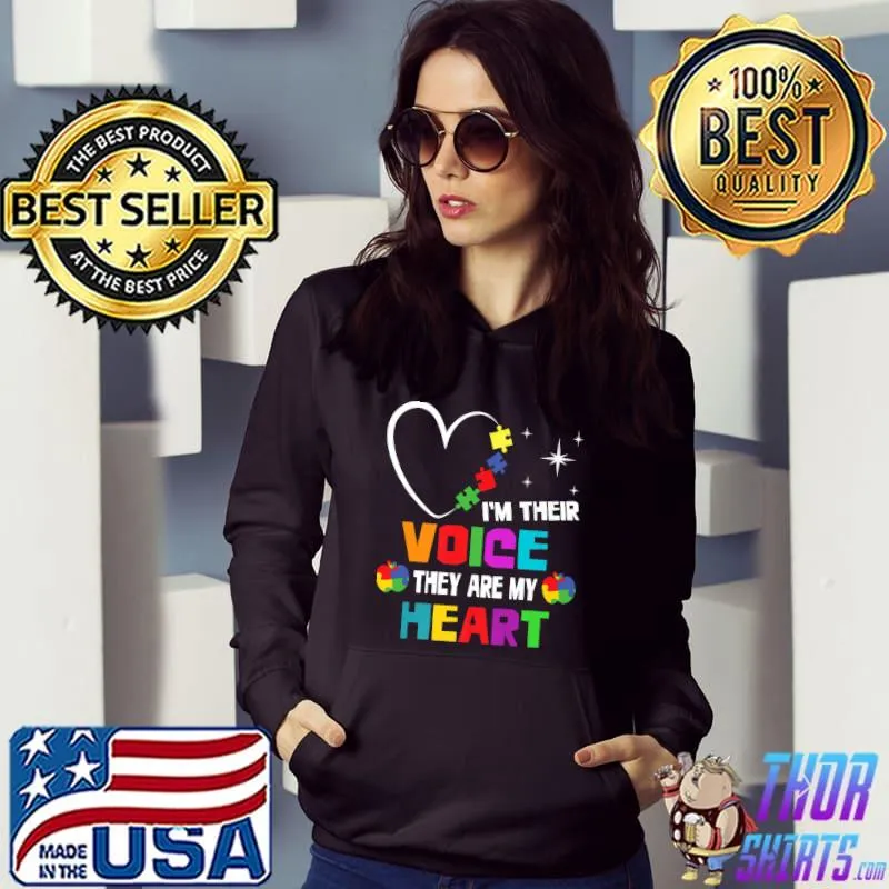 I Am Their Voice They Are My Heart Autism Sped Teachers T-Shirt Hoodie