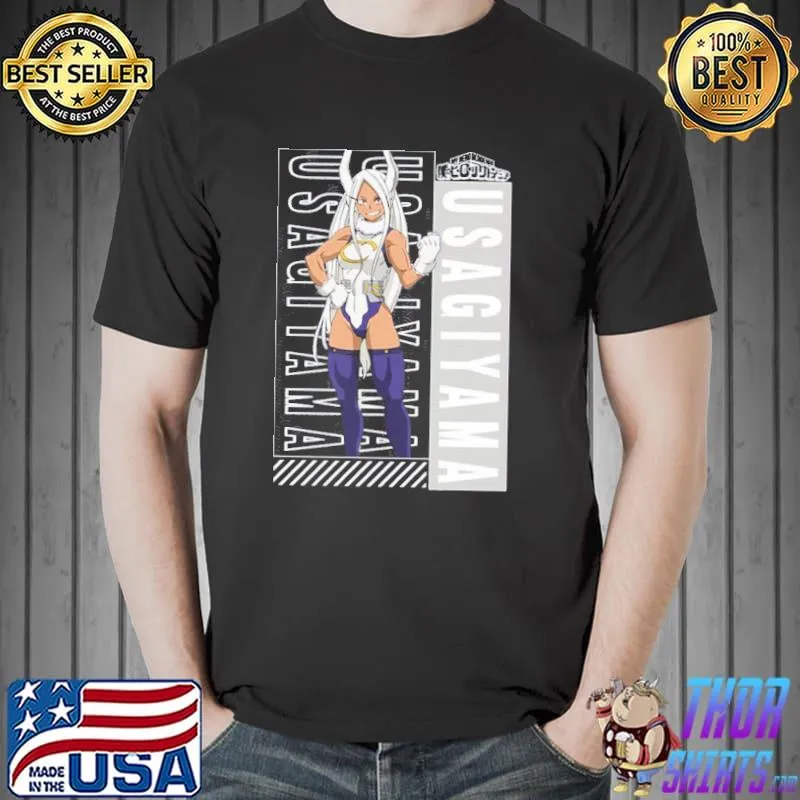 Japanese streetwear style mirko rumI usagiyama my hero academia shirt