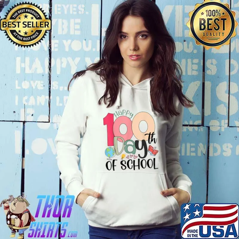 Mens 100 Days Of School Celebration Students Gifts For Teachers T-Shirt Hoodie