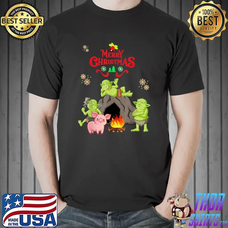 Merry Christmas Orcs Happy Monsters Happy Holiday Mood T-Shirt