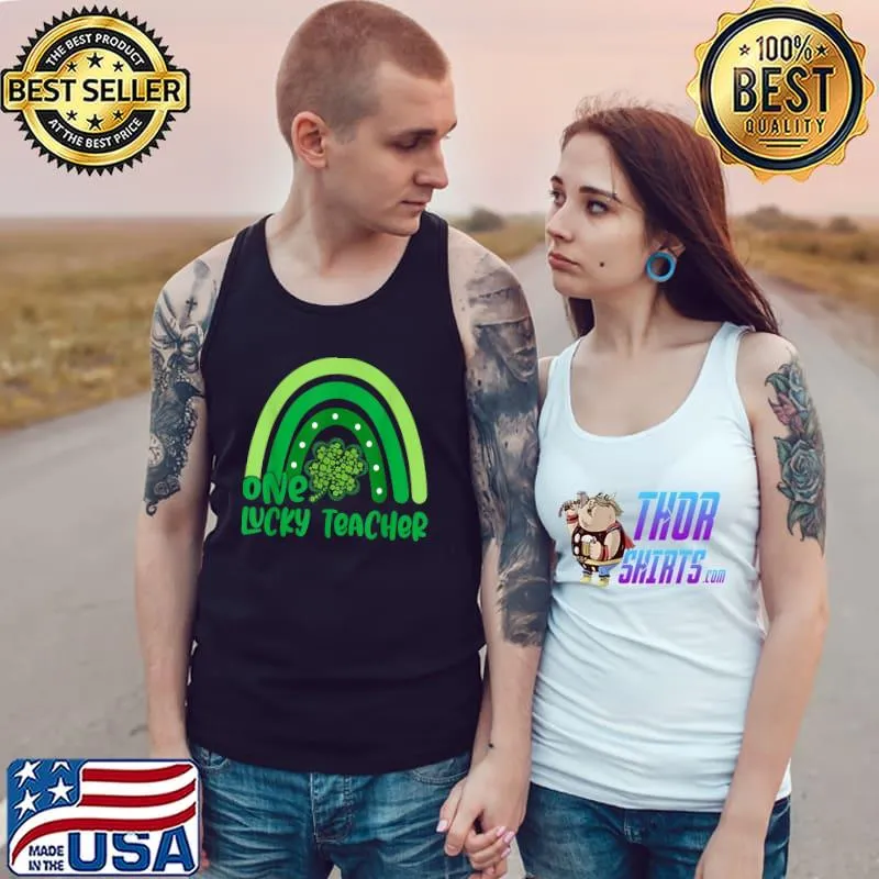 One Lucky Shamrock Teacher St Patrick’s Day Rainbow Shamrock Appreciation T-Shirt Tank Top