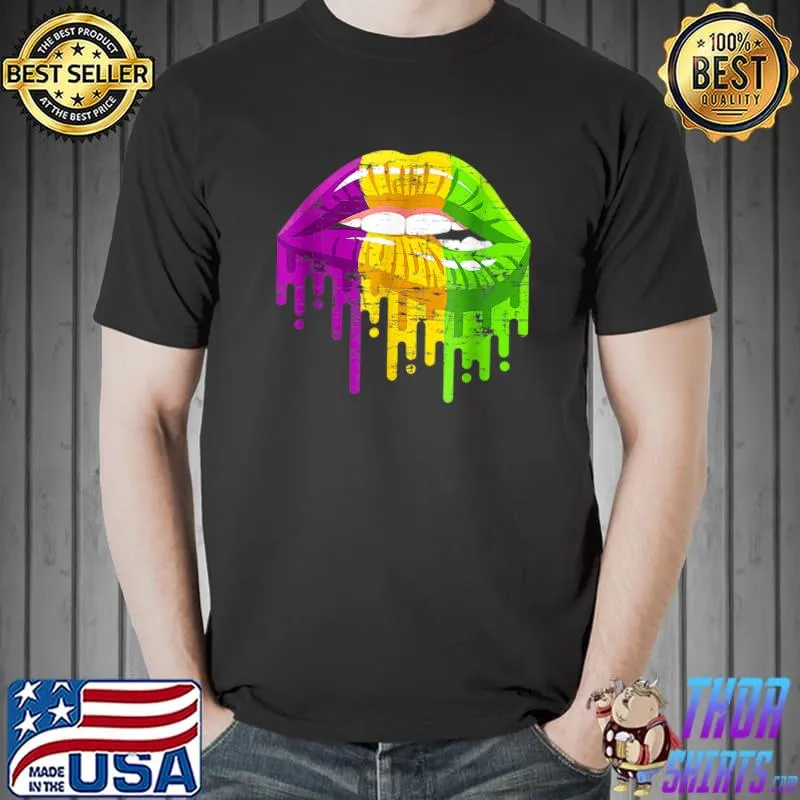Party Carnival Gifts Lips Mardi Gras T-Shirt